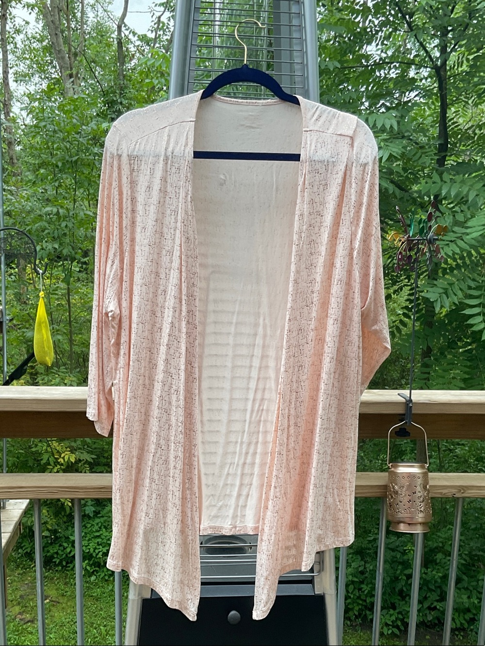Lane Bryant Blush Pink Open-Front Draped Cardigan